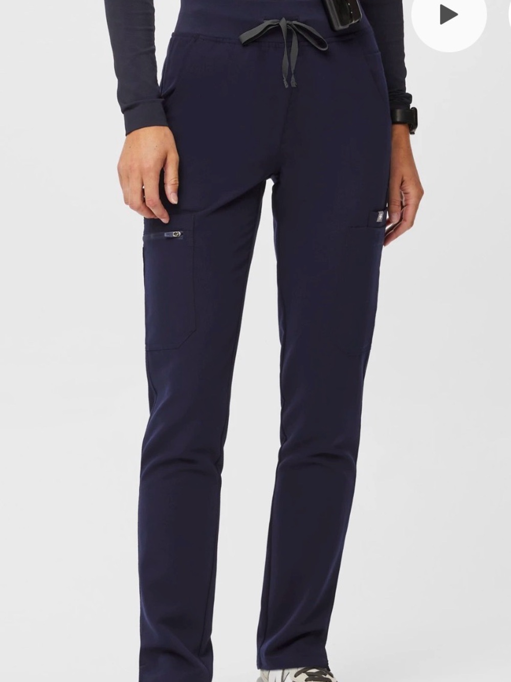 Figs Navy Yola High Rise Straight-Leg Scrub Pants